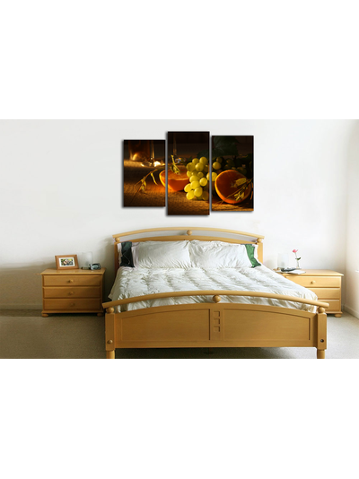 Модульная картина "Виноград с апельсином"