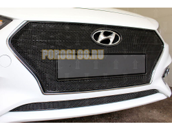 Защита радиатора Hyundai Solaris 2017- black низ PREMIUM