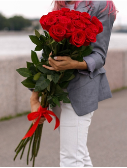 Букет из 15 голландских роз 100 см