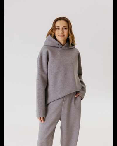 Худи женское из вискозы (серый меланж)