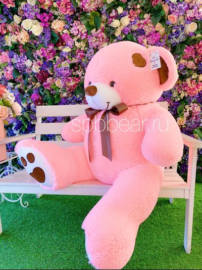 Большой плюшевый мишка 150 см розовый Тони