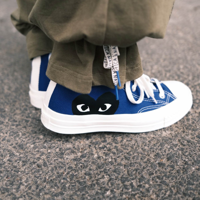 Кеды Converse Comme des Garcons PLay синие высокие с сердцем
