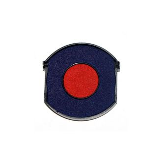 Подушка штемпельная сменная, синий цв., центр красный, d=42 мм