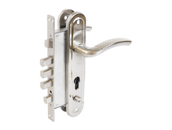 Замок врезной с руч. БУЛАТ  ЗВ 4-4B.60.80.01.08-L АЛЬФА мат. никель без ц/м  [98893]