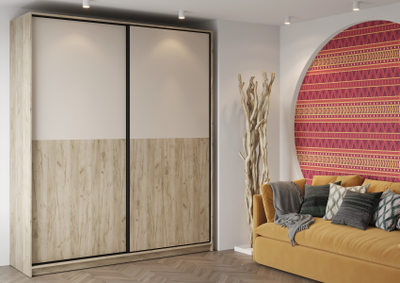 Бохо ШК-005 шкаф-купе Дуб Крафт Серый/Кашемир