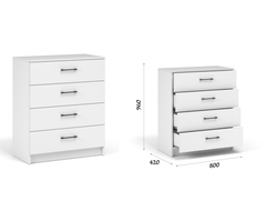 Спальня ЧИКАГО - Комод 4ящ Белый