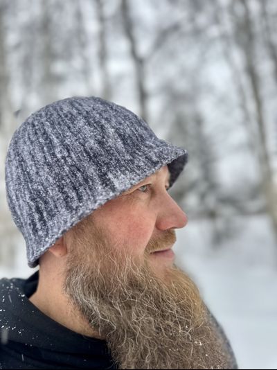 Шапка банная - шерсть мериноса 100% вязаная