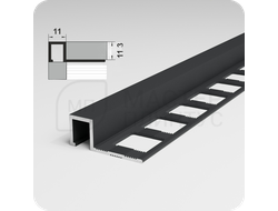 Окантовочный плиточный профиль из алюминия Лука ПК 11-10  муар темно-серый