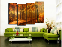 Модульная картина "Желтый лес. Дерево"