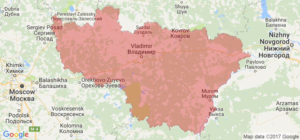 Карта владимирской области в реального времени