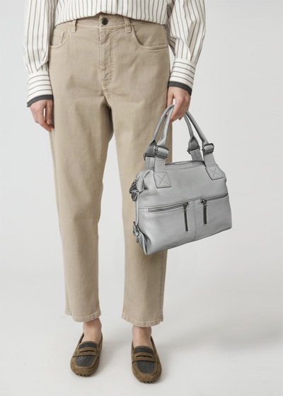 (АРТИКУЛ: 9948/52) СУМКА ЖЕНСКАЯ, НЕБОЛЬШАЯ, НАТУРАЛЬНАЯ КОЖА, СЕРАЯ, С ПЛЕЧЕВЫМ РЕМНЕМ