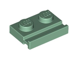 Plate, Modified 1 x 2 with Door Rail, Sand Green (32028 / 4164412 / 4616712 / 6057585 / 6222362)