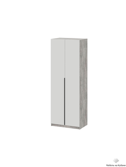 ШК 5 800 шкаф двустворчатый распашной Цемент светлый/Белый шагрень