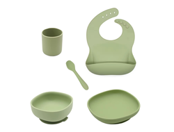 Набор для кормления из пищвого силикона (5 предметов) ФИСТАШКОВЫЙ