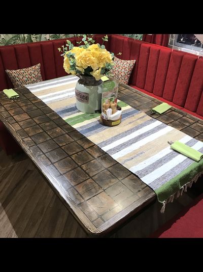 стол из торцевых спилов сосны банкетный