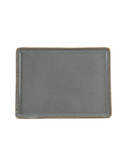 Блюдо прямоугольное 21х27 см фарфор цвет тёмно-серый