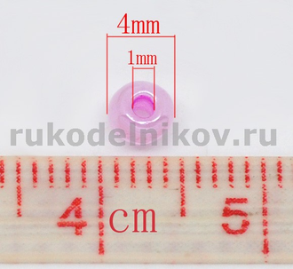 бисер 4 мм, цвет-лиловый, 10 гр/уп