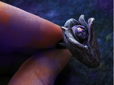 Волшебное кольцо с феей "Ночная Фея (Фея Цветов)" из коллекции необычных украшений Винсенто