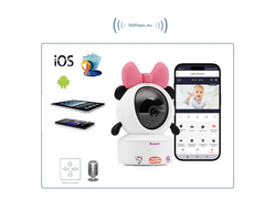 Моторизированная Wi-Fi Видеоняня Ramili Baby RV700CPANDA Пандочка, Малышарики, с креплением. 2K , с DVR