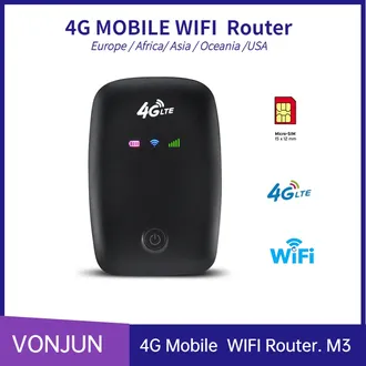 2009754525348	 Портативный Wi-Fi роутер 4G M3, до 150 Мбит/с.