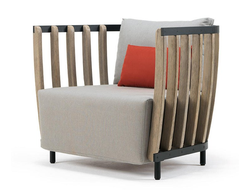 Кресло деревянное лаунж с подушками Swing