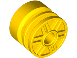 Wheel 18mm D. x 14mm with Pin Hole, Fake Bolts and Shallow Spokes, Yellow (55981 / 4490142 / 6109681)