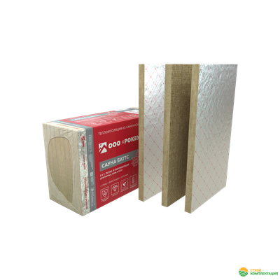 Утеплитель для бань и саун РОКВУЛ САУНА БАТТС 1000x600x50 мм (8 шт; 4,8 кв.м.)