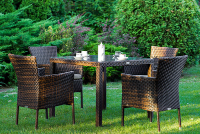 Обеденный комплект Aroma темно-коричневый на 4 персоны