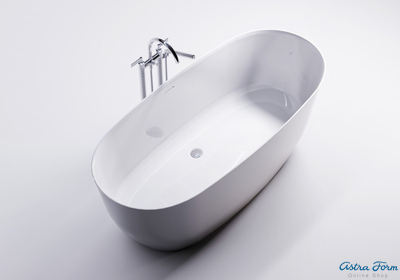 Astra-Form ванна Атрия Solid Surface 180/80 см с интегрированным переливом, белая матовая
