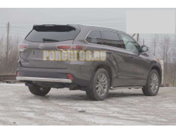 Комплект Защита заднего бампера d75х42 овальная+защита переднего бампера d75х42 овальная для Toyota Highlander 2014-…