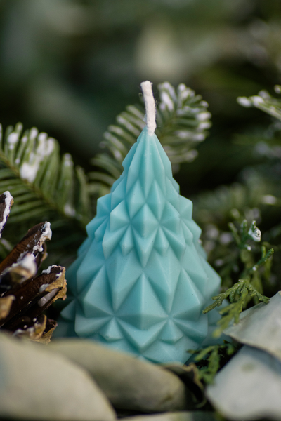 Свеча "Ёлка хрусталь" Бирюза