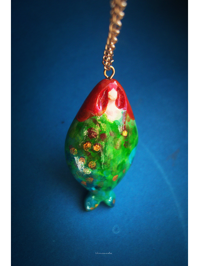 &quot;Возвращение рыбки Русалды в Изумрудную лагуну&quot;, подвеска в стиле минимализма