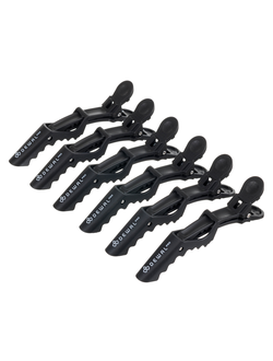 Зажим для волос черный карбон 11,2 см 6 шт/уп DEWAL CL-36859