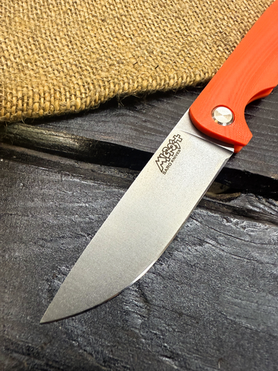 Фрикционный складной нож Микрос+ сталь VG-10, рукоять G10, цвет оранжевый