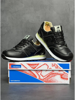 New Balance 574 Triple Black Кожаные