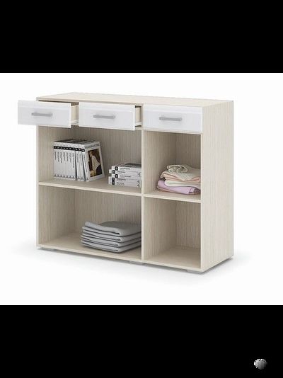 Симба комод Белфорт/Белый глянец