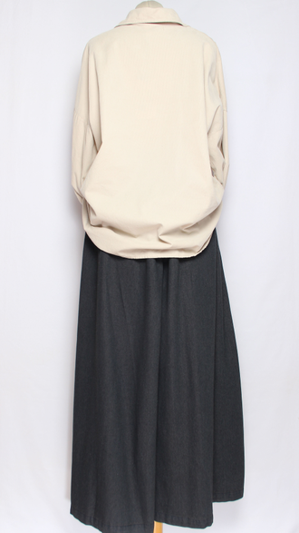 Рубашка Бохо вельветовая "КАРМАНЫ КЛАПАНЫ"  бежевая до р.54