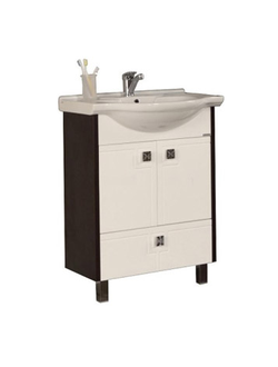 АКВАТОН. Тумба-умывальник "Крит 60 Н" 1A151501KT500 венге с раковиной Байкал 60