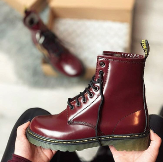 Ботинки Dr. Martens 1460 Smooth Hf бордовые