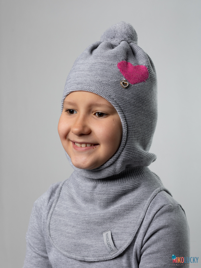 Шапка-шлем 21101-12 подклад 100% полиэстер, светло-серый 54-56