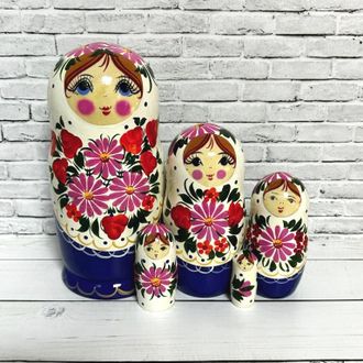 Матрешка Букет цветов 180*90 мм 5 кукольная