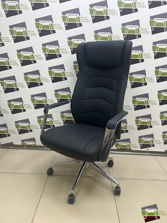 Кресло EPIK A-112-G L114 (кожа черная)