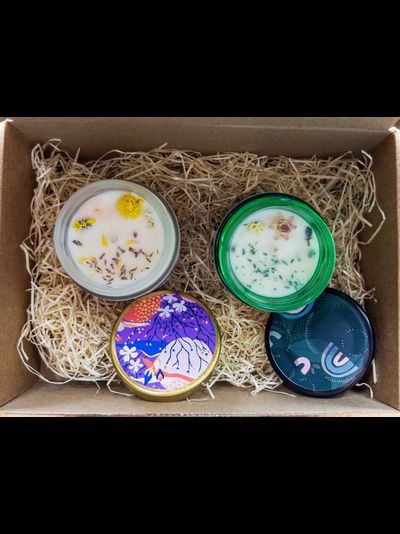 Подарочный набор| Пара  свечей  в стеклянных баночках