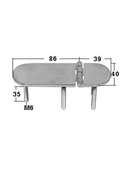 Петля неразъемная 125х40х4 мм М6х3