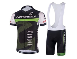 Велокостюм Cannondale, майка, шорты, |S|M|L|XL|2XL|3XL|, черно-зелено-белая