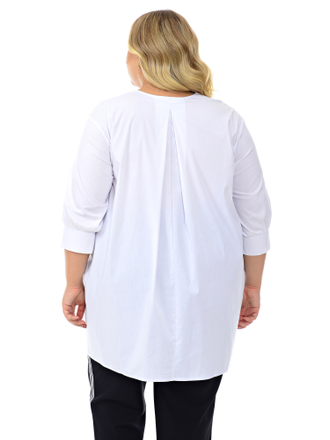 Туника-рубашка асимметричного кроя ЛТ 2129301 -белый