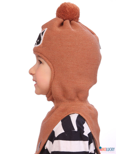 Шапка-шлем  21101-10, цвет охра,черный,белый, р. 46-48