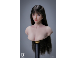 Женская голова (скульпт) с длинными темными волосами - 1/6 scale Hair Implant Female Head Sculpt "Moon" (SET016B) - LZ TOYS