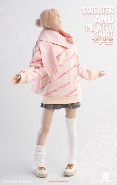 Женский комплект с толстовкой (розовая) и юбкой 1/6 Clothing set pink (CA010) - Worldbox