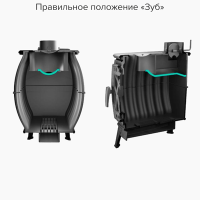 Печь отопительно-варочная Бахта черная до 180 м3